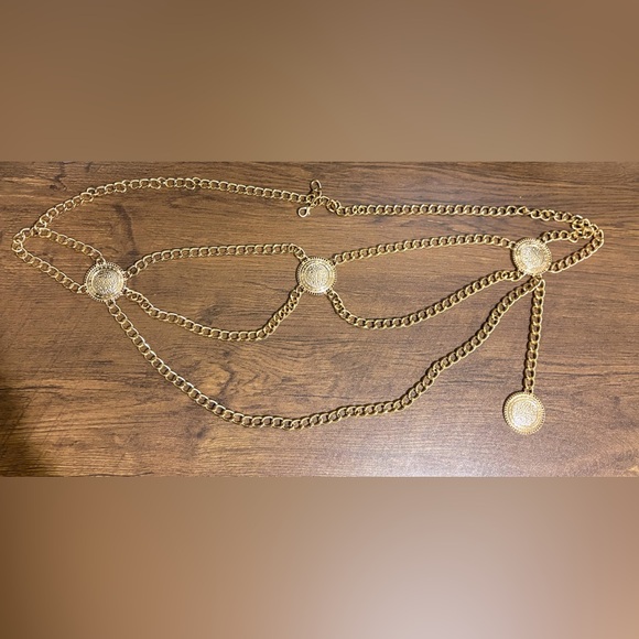 ASOS Accessories - ASOS Gold Layered Medallion Chain Belt Size 16